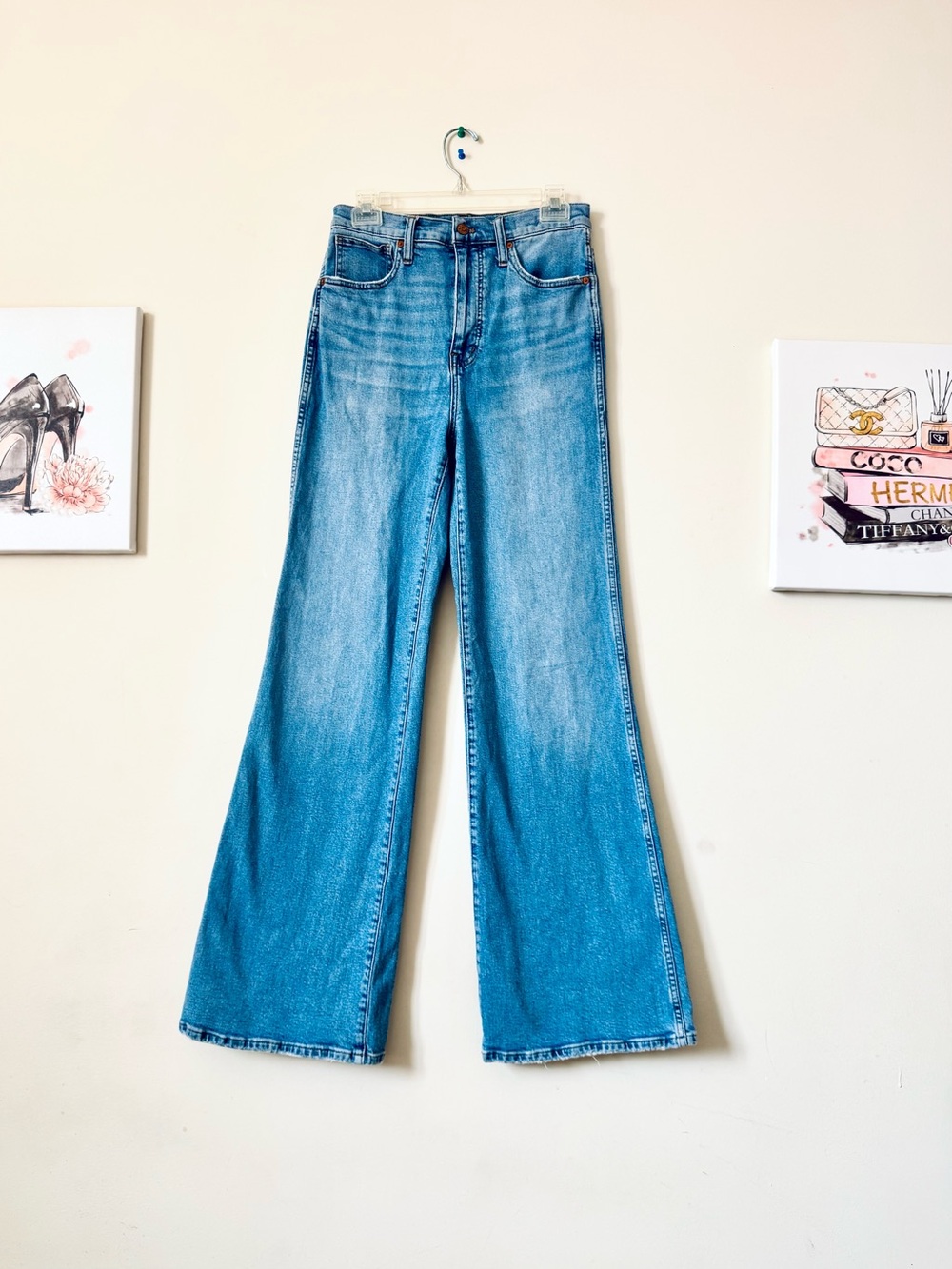 Madewell High Rise Flare Wide-Leg Stretch Medium Wash Jeans Size 27